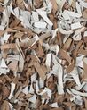 Tappeto shaggy in pelle marrone e grigio 80 x 150 cm MUT_812880