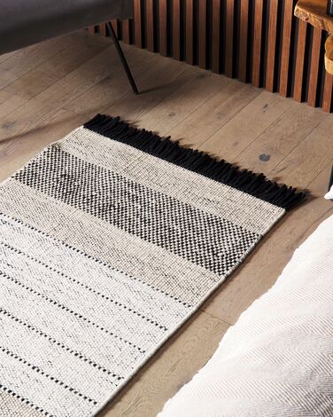 Wool Area Rug 80 x 150 cm Beige and Black YAZLIK