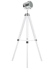 Floor Lamp ALZETTE Pine Wood White_67608