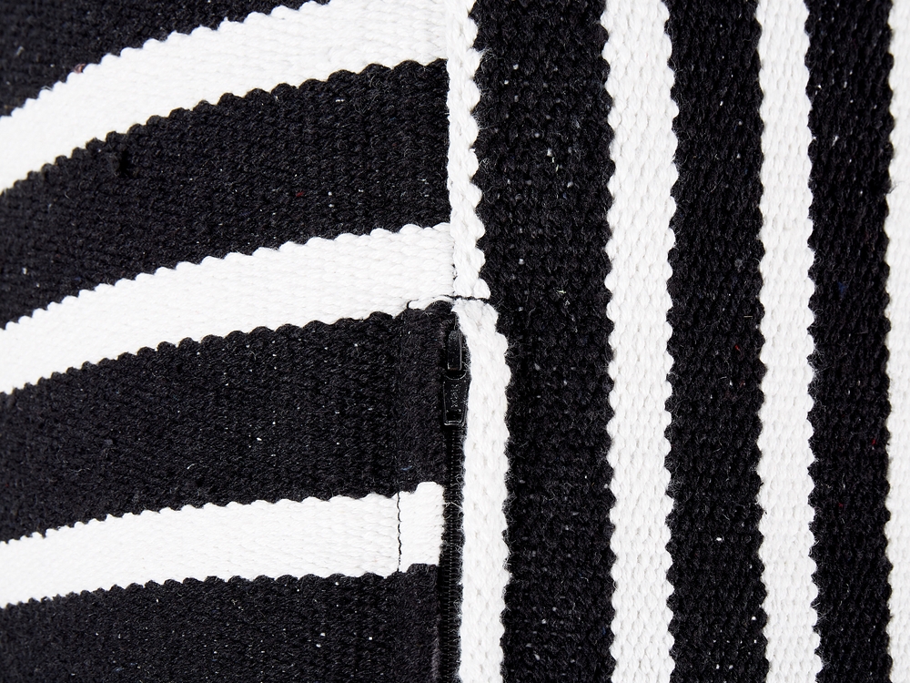 Black and white floor cushion top