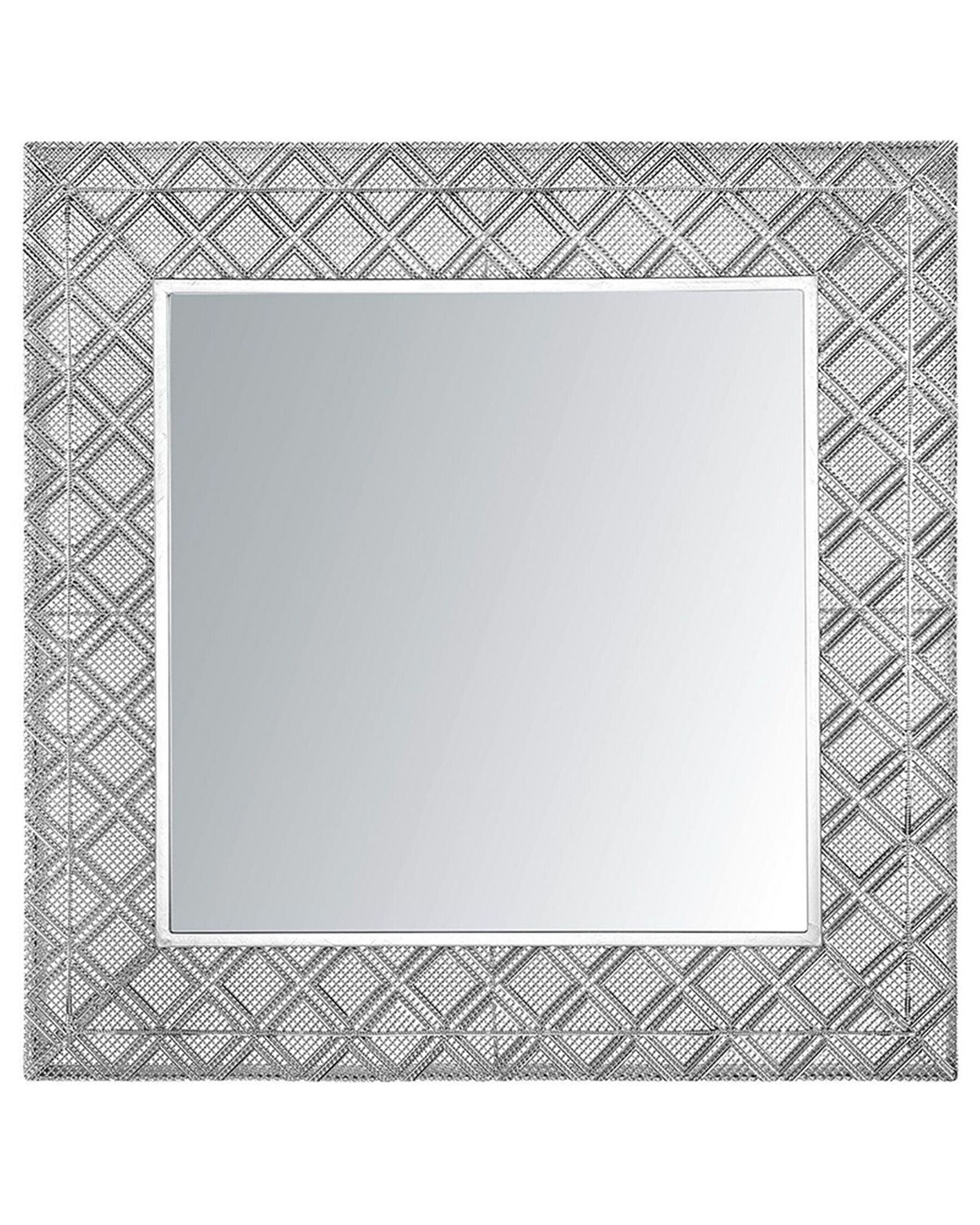 Stalowe lustro ścienne 80 x 80 cm srebrne EVETTES_747456