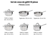 Set de 10 piese pentru gătit PRIMECOOK Oțel inoxidabil Argintiu_1051154