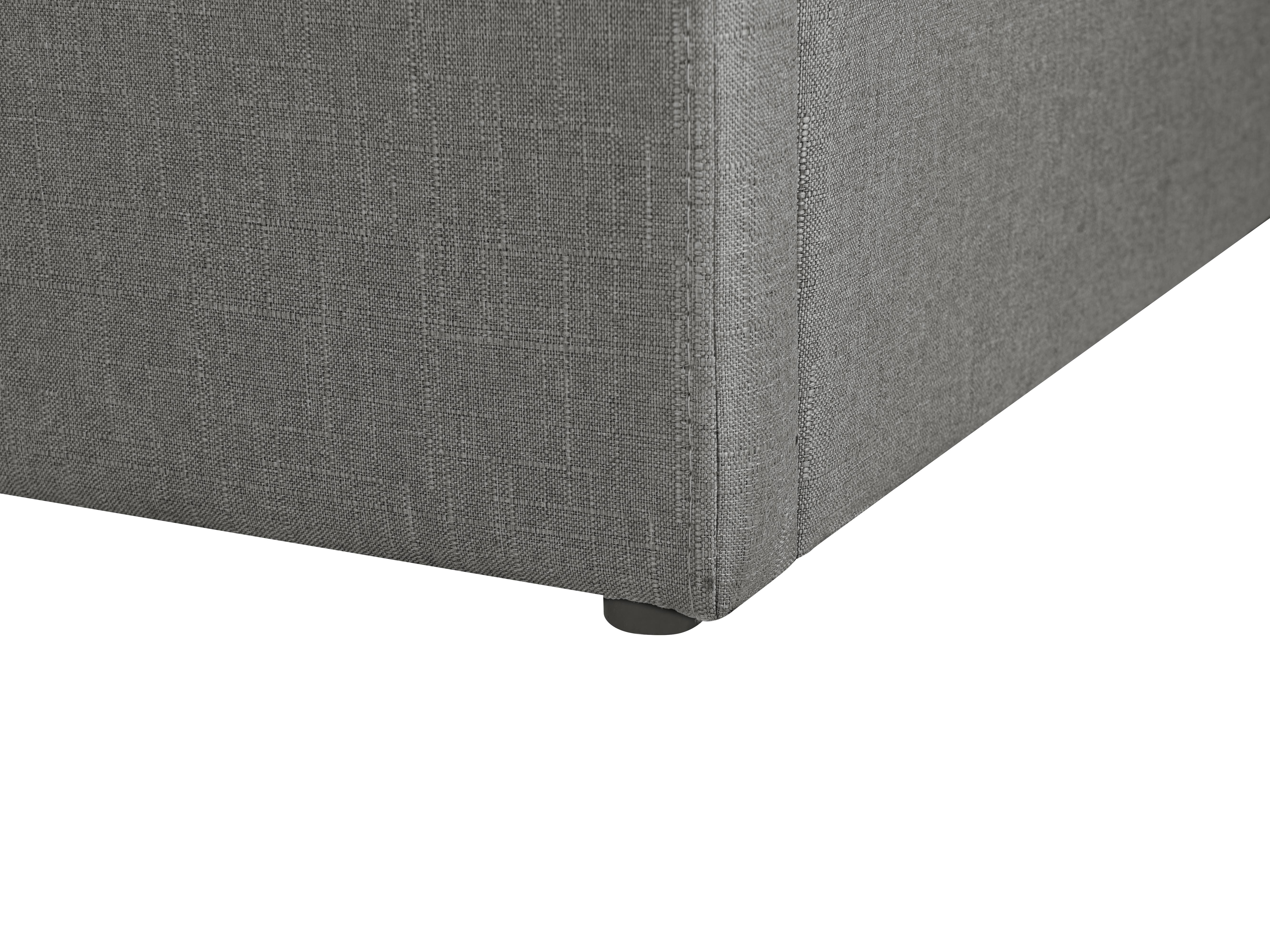 Ottoman Bed without Headboard DINAN Fabric Dark Grey 140 x 200 cm (EU Double)_721422