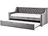 Trundle Bed Velvet MONTARGIS 90 x 200 cm (EU Single) Light Grey