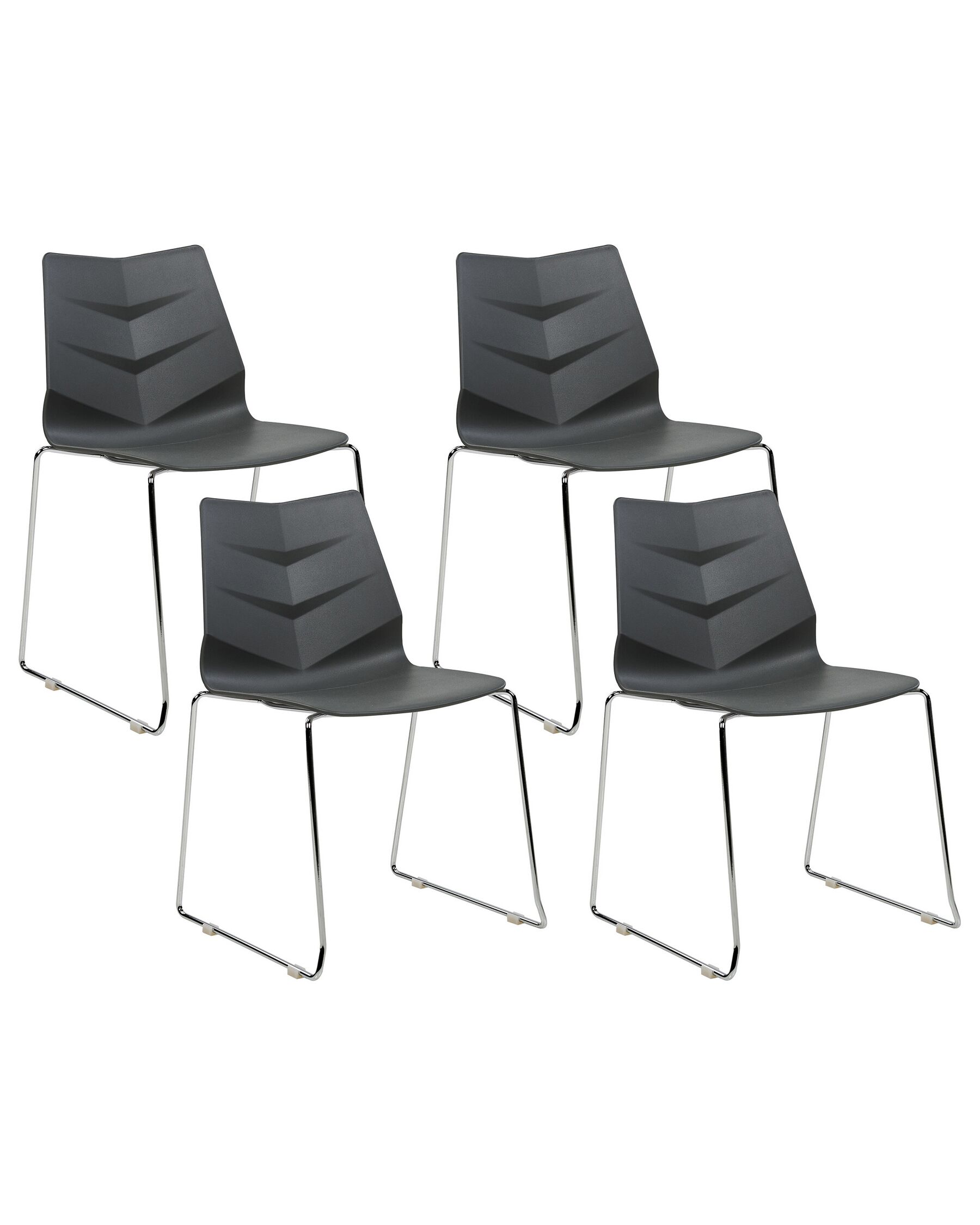 Sada 4 jídelních židlí tmavě šedé HARTLEY_873465