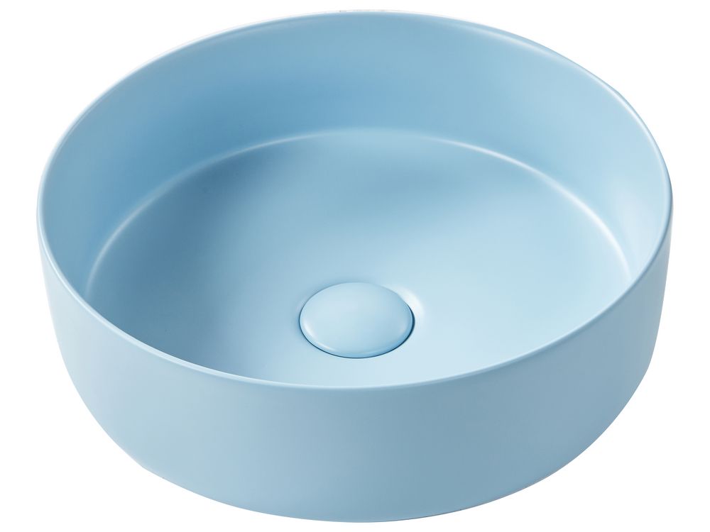 Umywalka nablatowa GUDAR ⌀ 37 cm Ceramika Niebieski