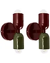 Wandlampe 2er Set TOPI Metall Rot / Grün