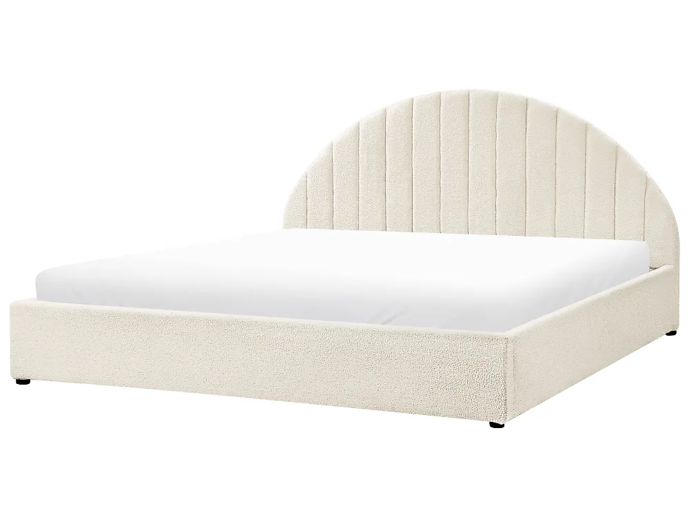 Cama con almacenaje CHADENET Bouclé Blanco crema 180 x 200 cm_1183969