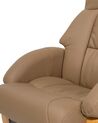 Recliner Chair with Footstool Faux Leather Beige FORCE_697898