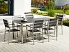 Garden Dining Table VERNIO 180 cm 90 cm Metal Black/ Silver