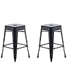 Set of 2 Bar Stools CABRILLO Metal Black
