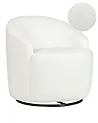 Sillón giratorio DAVIK Bouclé Blanco crema