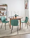 Set of 4 Dining Chairs CALDWELL Fabric Green