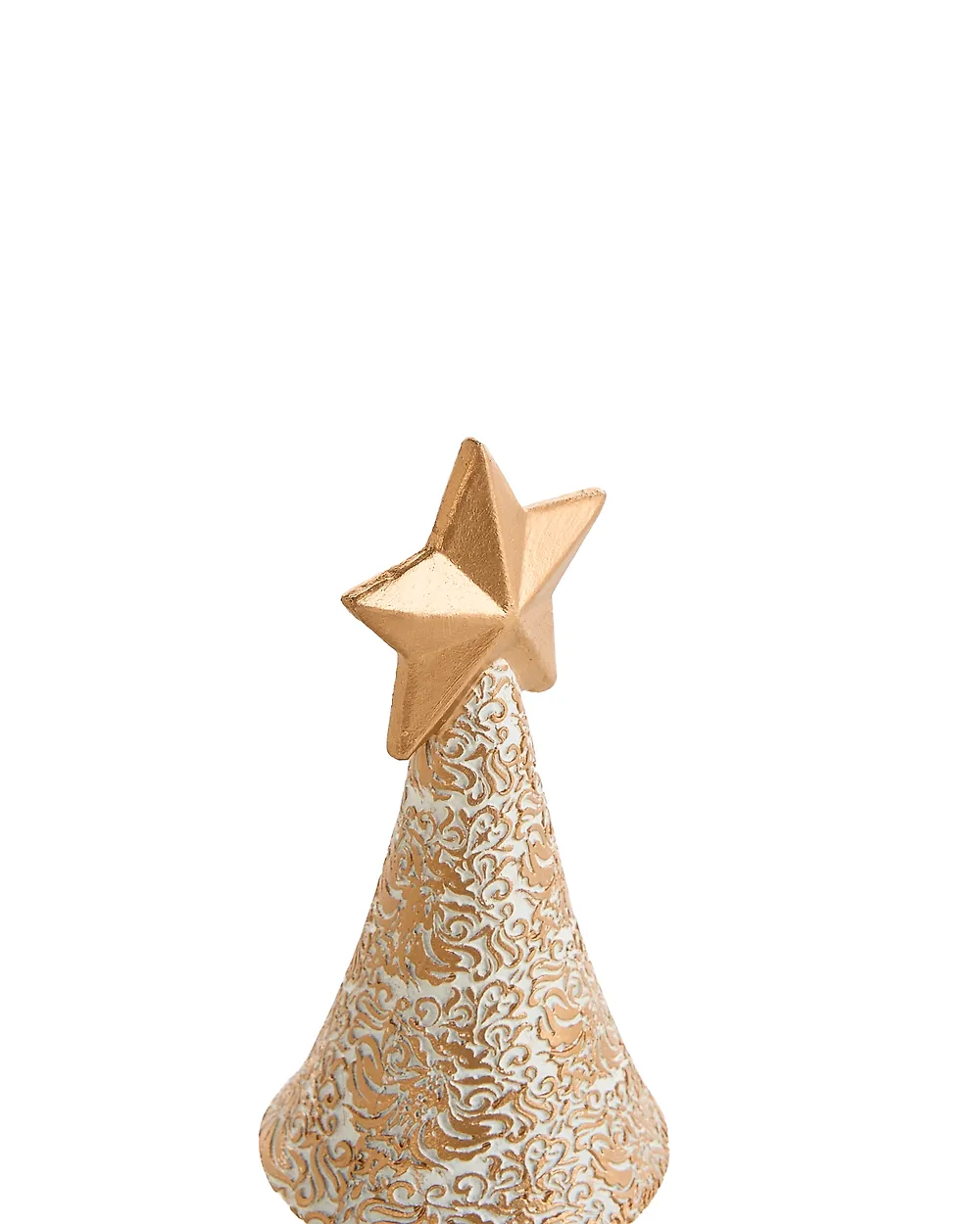 Set di 2 decorazioni natalizie ASPO 32/41 cm Albero di Natale Bianco sporco / Oro_1175719