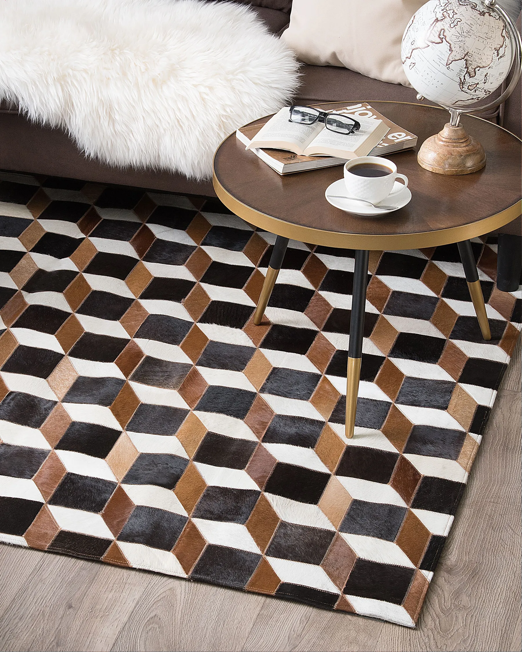 Rug ALPKOY Brown 140 x 200 cm Leather_742772
