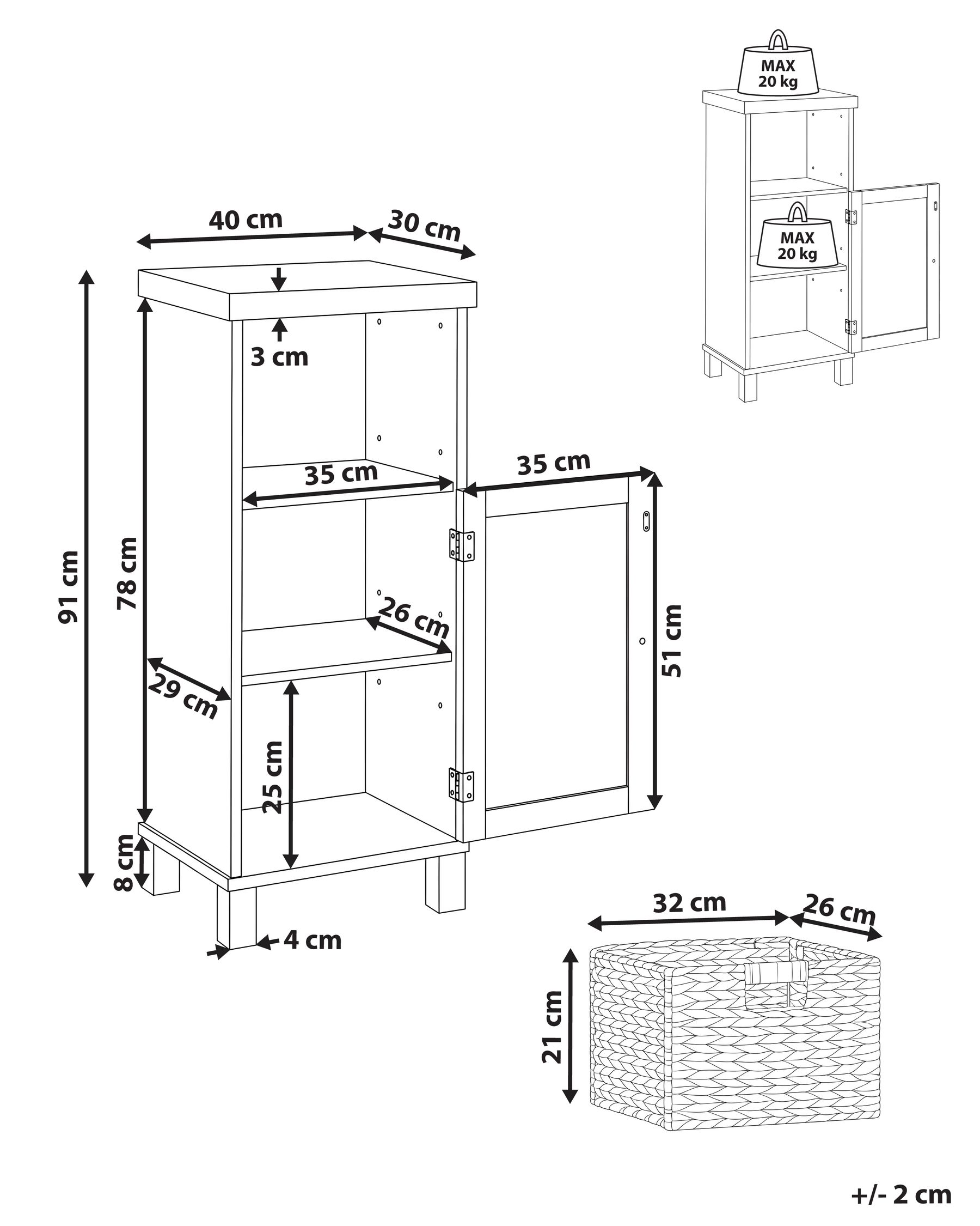 Szafka łazienkowa PACLLON 40 cm Biały_1109760