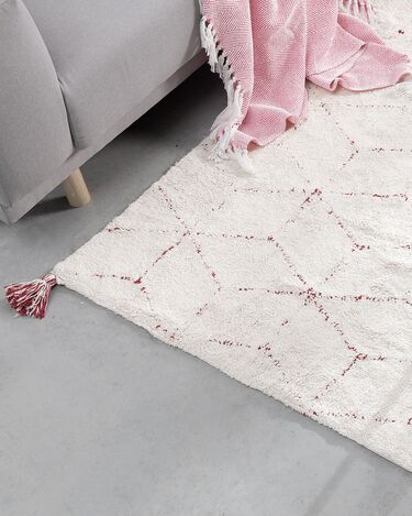 Shaggy Area Rug 140 x 200 cm White SAKARYA