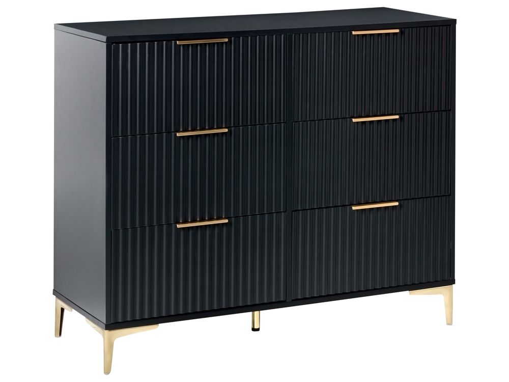 Komoda 6 szuflad WALCOTT Czarny