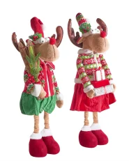 Set of 2 Christmas Decorations ULDALSANA 66-95 cm Reindeer Multicolour_1022137
