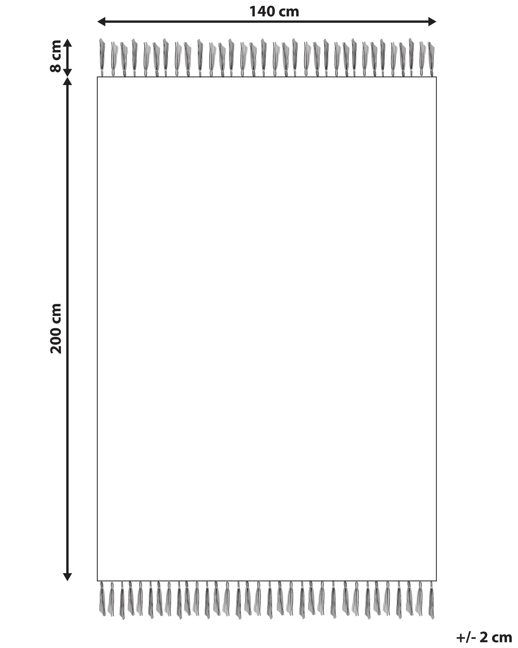 Cotton Area Rug 140 x 200 cm Beige and White KACEM_831313 Cotton Area Rug 140 x 200 cm Beige and White KACEM_831313