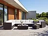 Garden Lounge Set with Table 8 Seater XXL Modular PE Rattan Dark Brown Right Hand