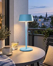 Lampe de table LED sans fil GUDER Avec variateur Métal Bleu_1175206