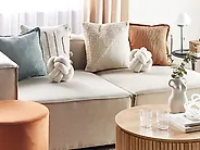 Set of 2 Decorative Cushions MALNI 19 x 19 cm Boucle Off-White Solid_854882