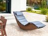 Acacia Wood Garden Sun Lounger Light with Cushion Blue BRESCIA II_934523