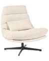 Fabric Swivel Armchair with Footstool Beige TOVIK_923359