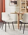 Set of 2 Dining Chairs DUBROVNIK Velvet Light Beige