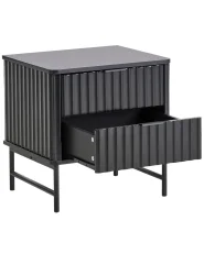 2 Drawer Bedside Table GLASTONBURY Black_972472