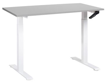 Fehér és szürke manuálisan állítható íróasztal 120 x 72 cm DESTINES