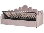 Ottoman Bed POLIGNAC Velvet Pastel Pink 90 x 200 cm (EU Single)_1081051