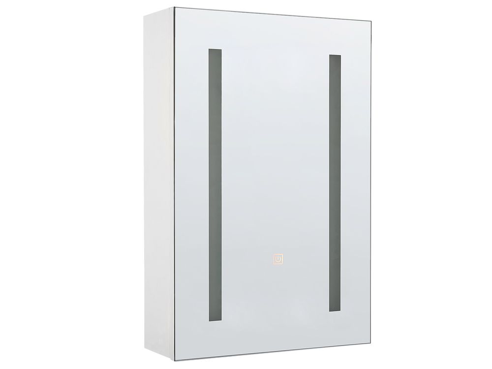 Nástěnná zrcadlová skříňka do koupelny LED CAMERON 40 cm 60 cm Bílá