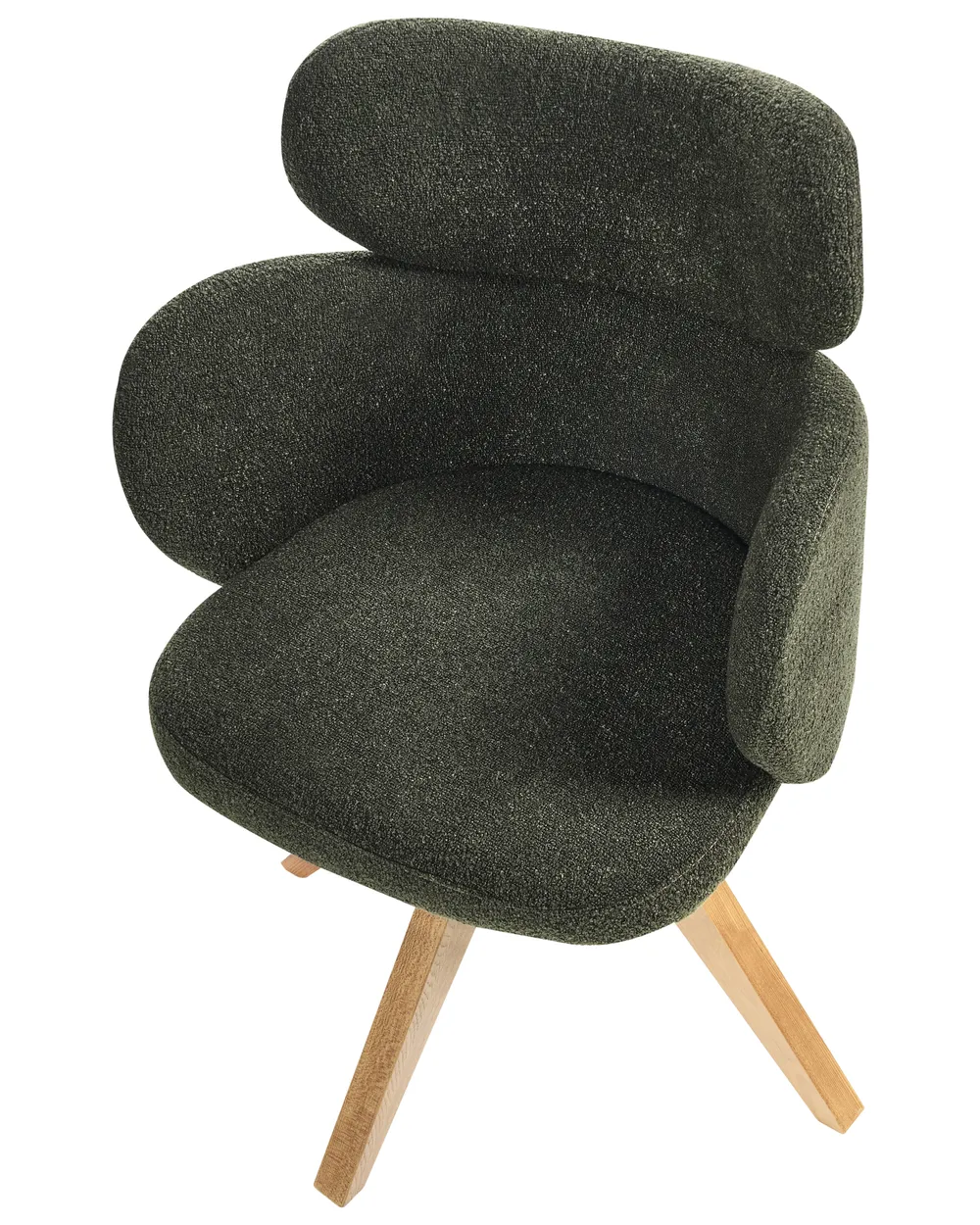 Dining Chair Swivel MARCY Boucle Dark Green_1020166