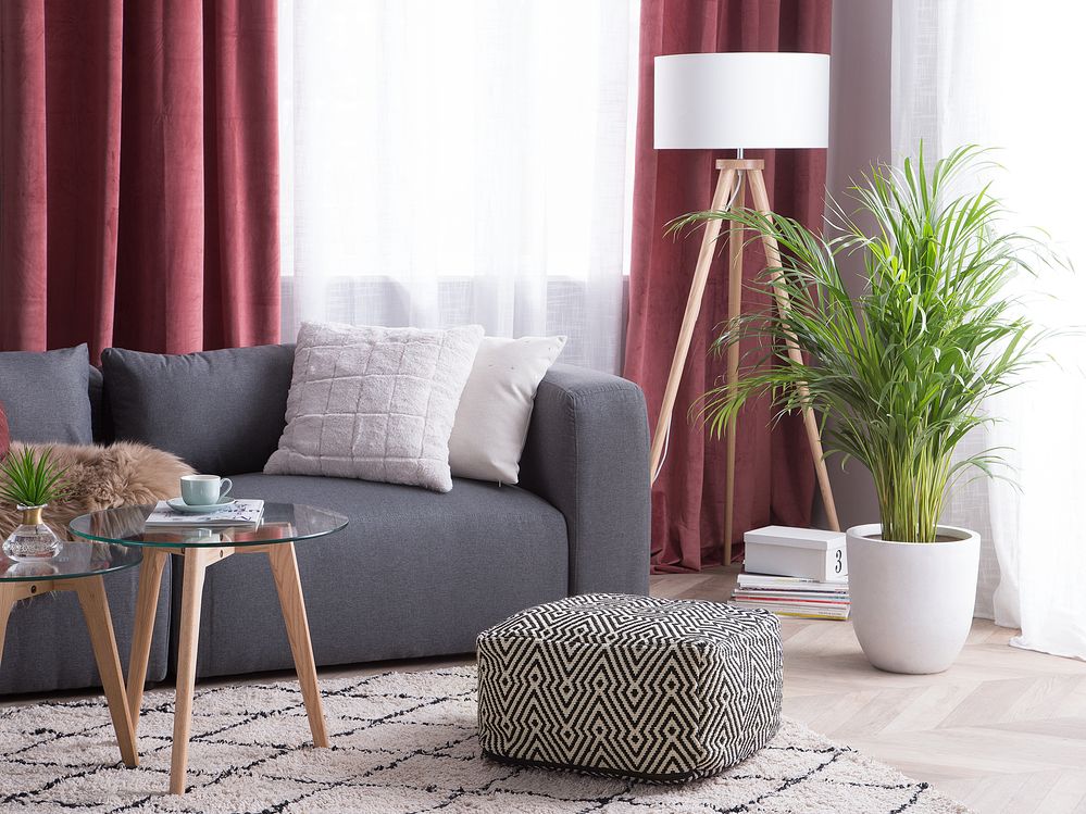 Pouffe LONGMONT Cotton Black/ White