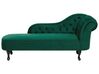 Chaise longue versione destra MERI Lino sintetico Verde con contenitore Chaise longue versione destra MERI Lino sintetico Verde con contenitore