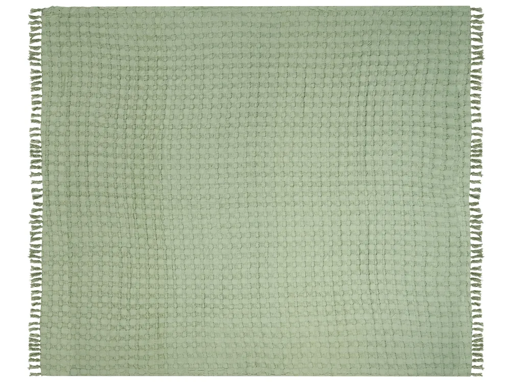 Narzuta na łóżko BERE Bawełna 220 x 240 cm Zielony_1041183