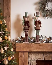 Set of 2 Figurines ALATORNIO 62/63 cm Bear Reindeer Brown_1156811