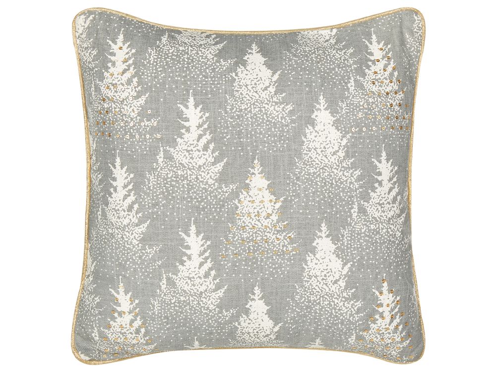 Throw Cushion BILLBERGIA 45 x 45 cm Cotton Grey Christmas Motif