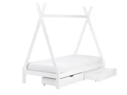 Lit à tiroirs pour enfants Tipi Bois de pin DEVAY 90 x 200 cm Blanc_963564