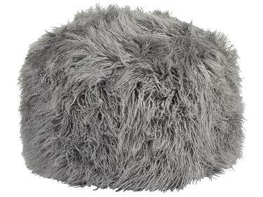 Faux Fur Pouffe Grey TUKKI