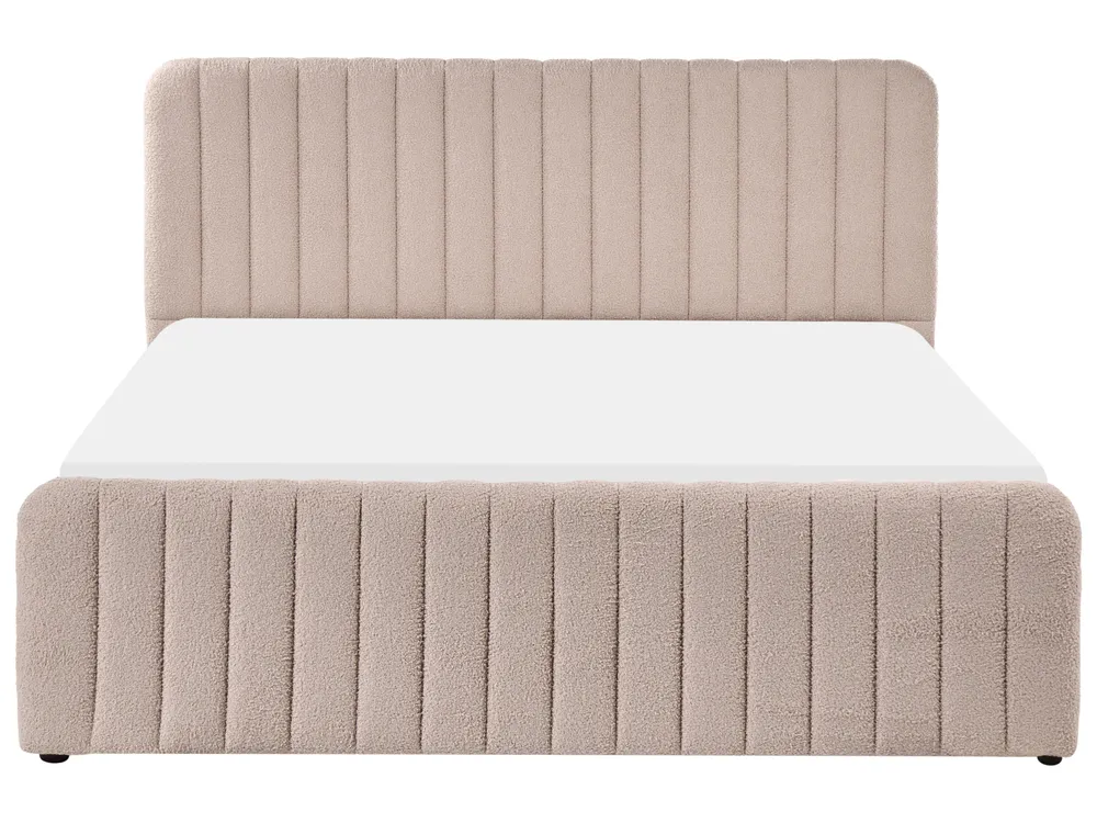 Ottoman Bed LUNAN Boucle Beige 160 x 200 cm (EU King Size)_1048451