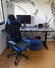 Sedia da ufficio GAMER Pelle sintetica Blu scuro_1062374