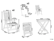 Set bistrot AMANTEA PREMIUM Legno d'acacia Bianco sporco_1066322