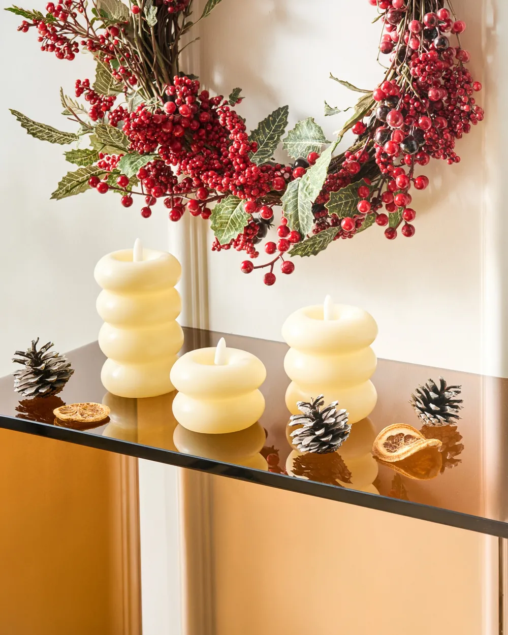Set of 3 LED Candles ETERNIS 5/8/11 cm Off-White_1015898