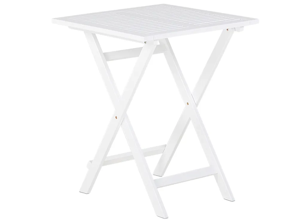 Bistro Set with Cushions Folding FIJI Acacia Wood White_681758