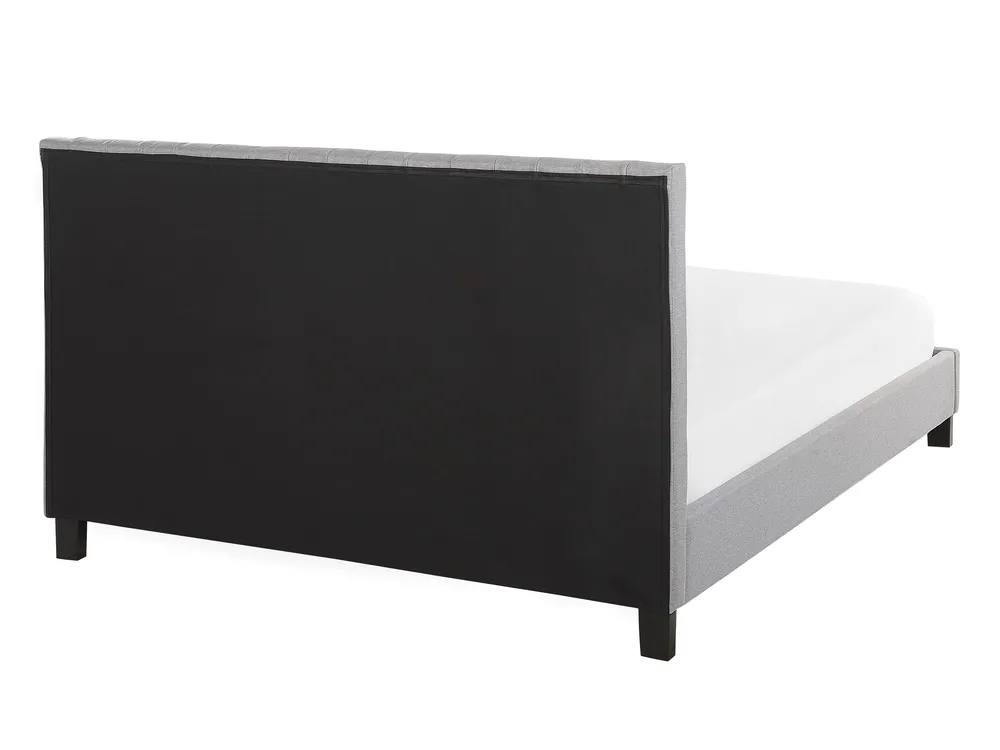 Bett mit Lattenrost Stoff POITIERS 140 x 200 cm Hellgrau_793424