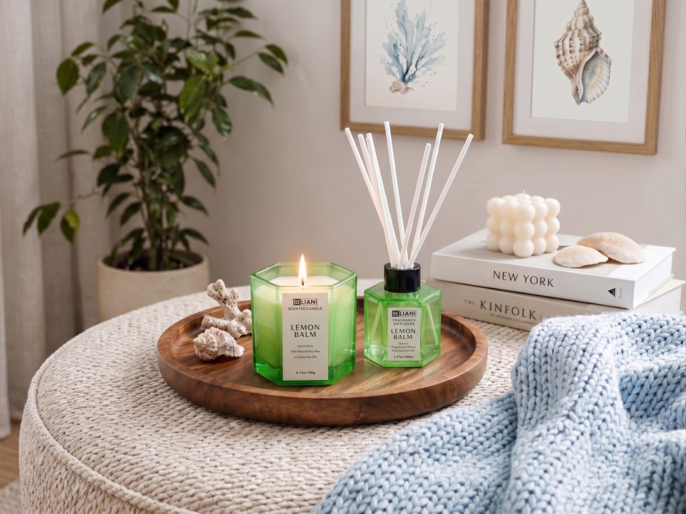 Vela aromática con difusor de fragancia CLASSY TINT Cera de soja Notas frescas