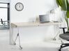 Folding Office Desk with Casters 180 x 60 cm Light Wood and White BENDI_922356